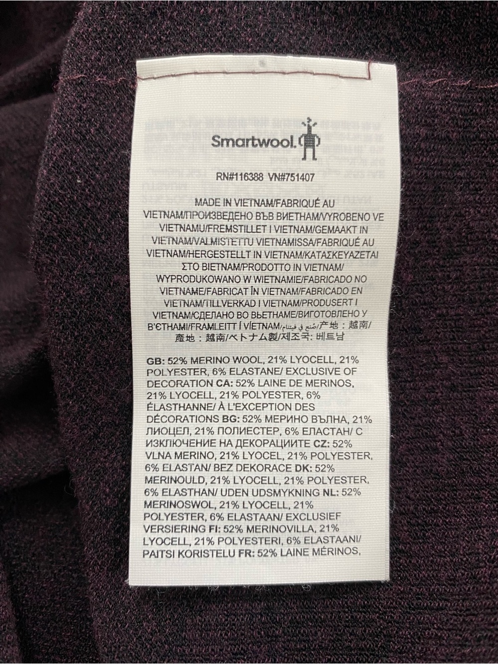 Smartwool Intraknit Active Base Layer Long Sleeve Top | Eggplant/Black - Picture 14 of 16